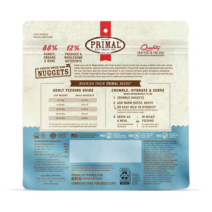 Freeze-Dried Raw Nuggets Cat Food - Rabbit Recipe
