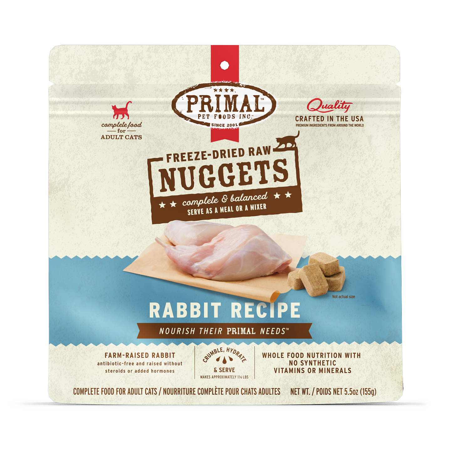 Freeze-Dried Raw Nuggets Cat Food - Rabbit Recipe