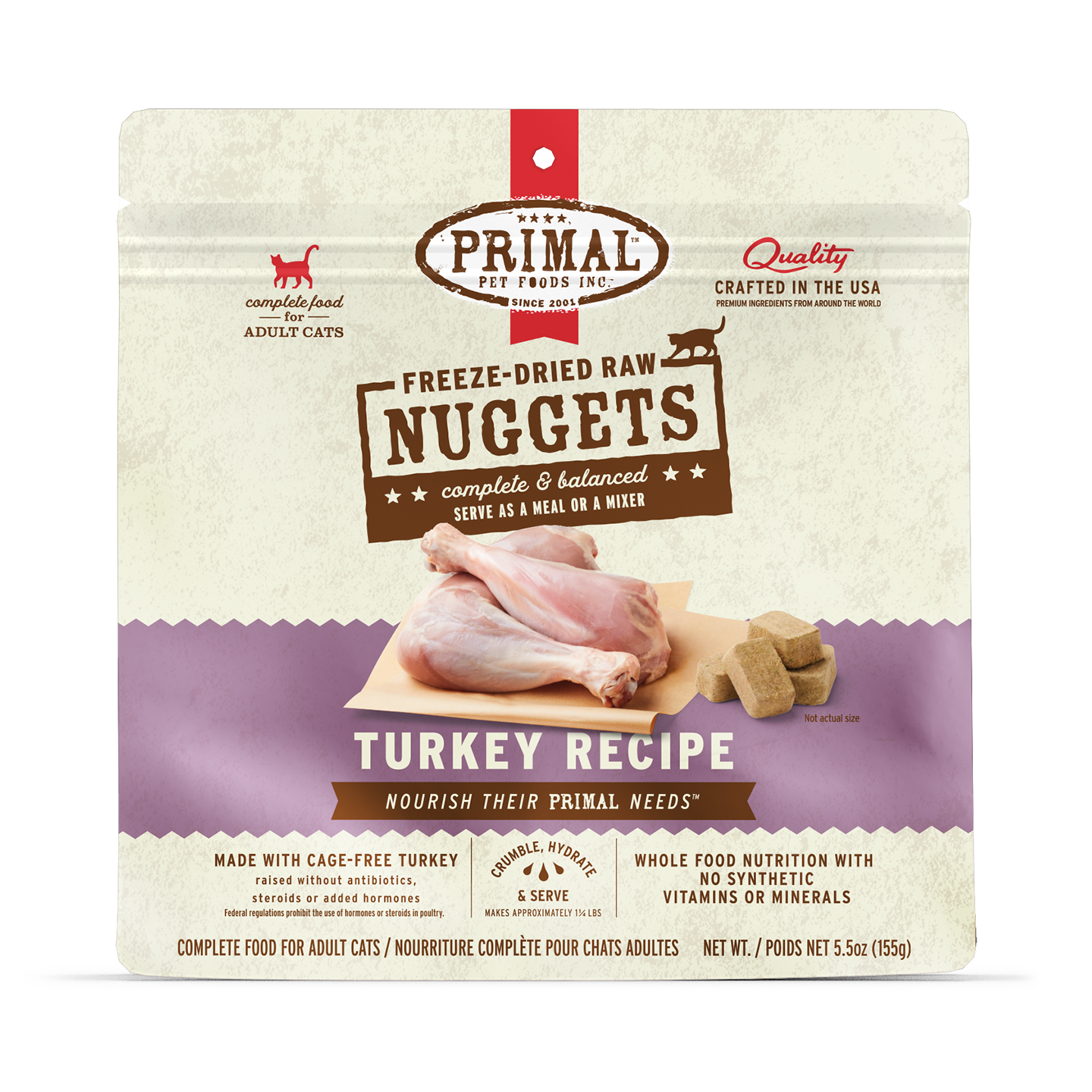 Freeze-Dried Raw Nuggets Cat Food - Turkey Recipe