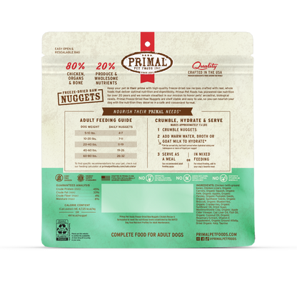Freeze-Dried Raw Nuggets Dog Food - Chicken Recipe