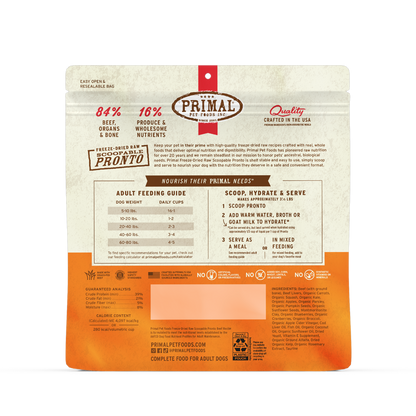 Freeze-Dried Raw Scoopable Pronto Dog Food - Beef Recipe