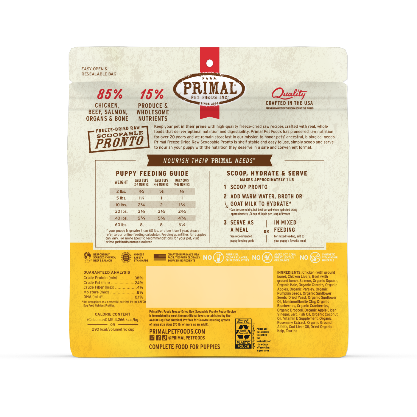 Freeze-Dried Raw Scoopable Pronto Dog Food - Puppy Recipe