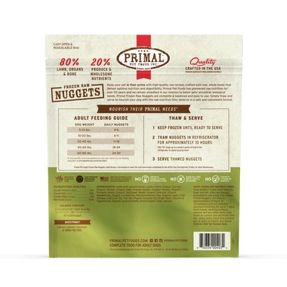 Frozen Raw Nuggets Dog Food - Lamb Recipe