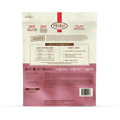 Frozen Raw Scoopable Pronto Dog Food - Turkey & Salmon Recipe