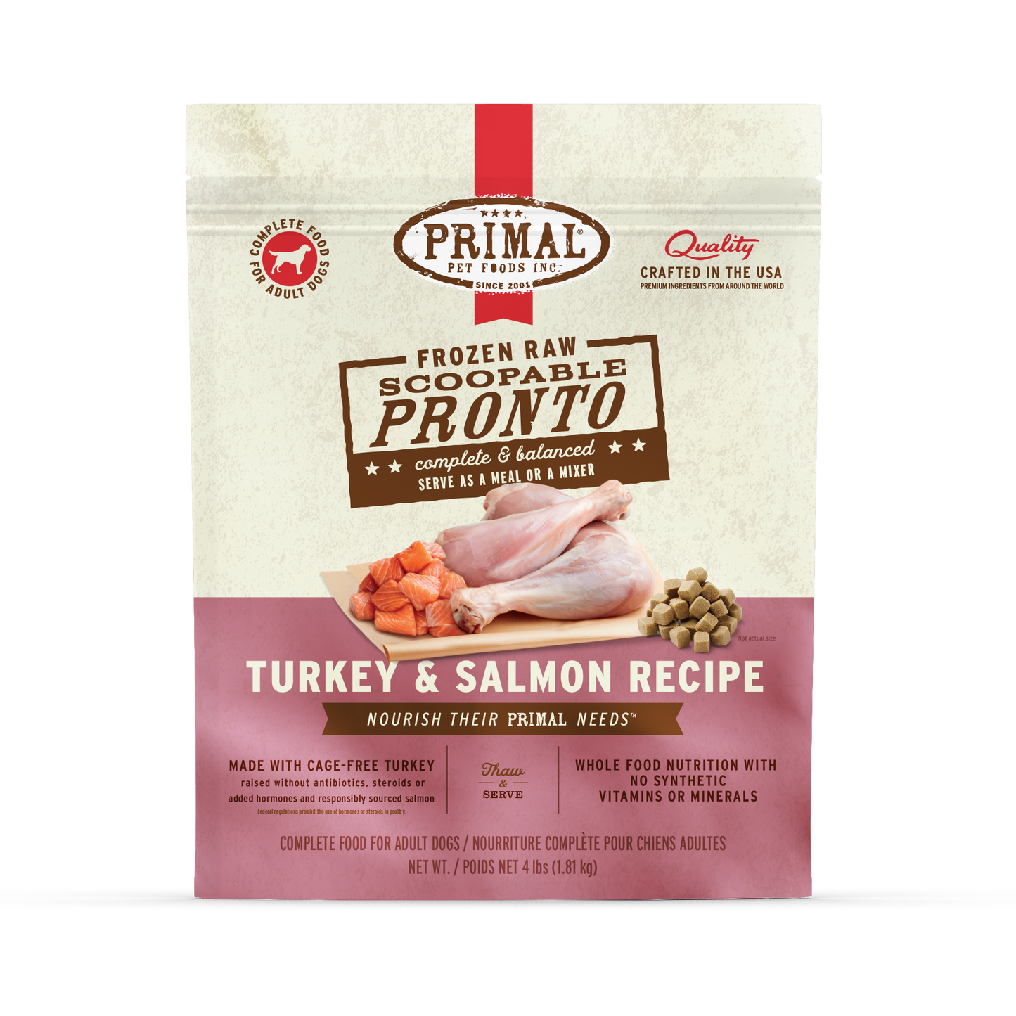 Frozen Raw Scoopable Pronto Dog Food - Turkey & Salmon Recipe