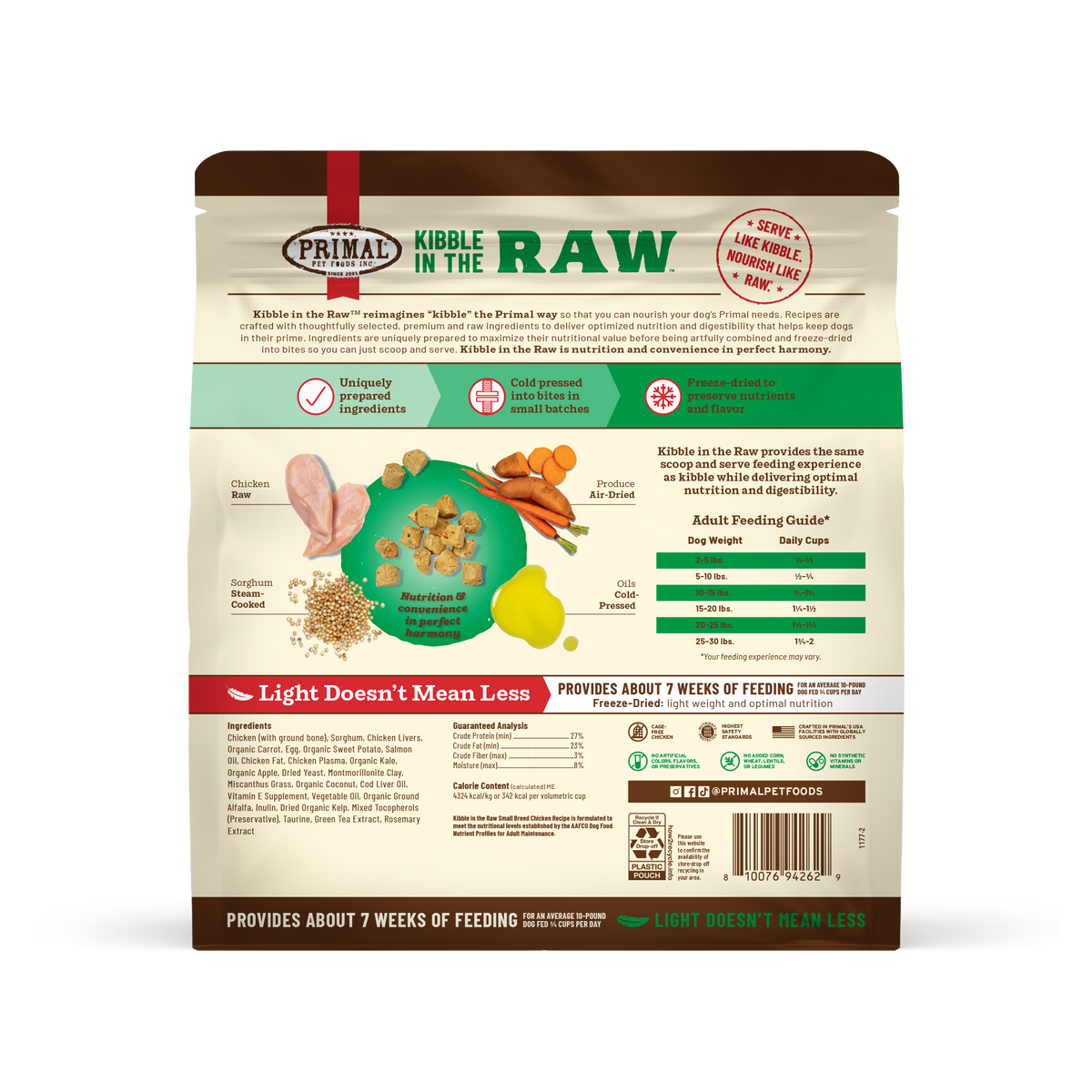 Kibble in the Raw Dog Food - Small Breed Chicken Recipe