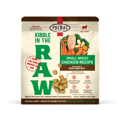 Kibble in the Raw Dog Food - Small Breed Chicken Recipe